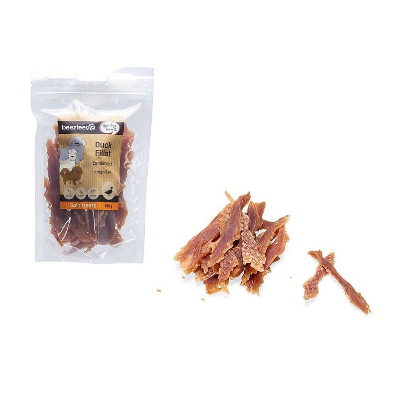 eend, filet, zachte traktaties, jerky, zak