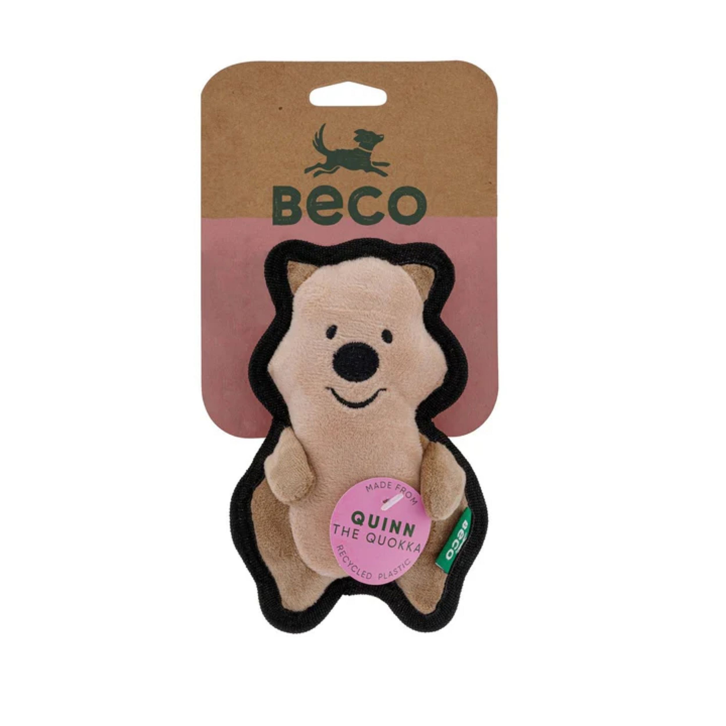 plush, dog, toy, bear, quinn, pluche speelgoed, hond, beige, bruin, gerecycled plastic
