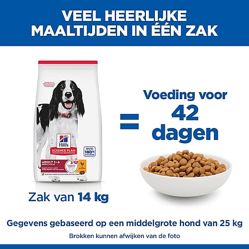 hondenvoer, zak, 14 kg, korte vacht, brokjes