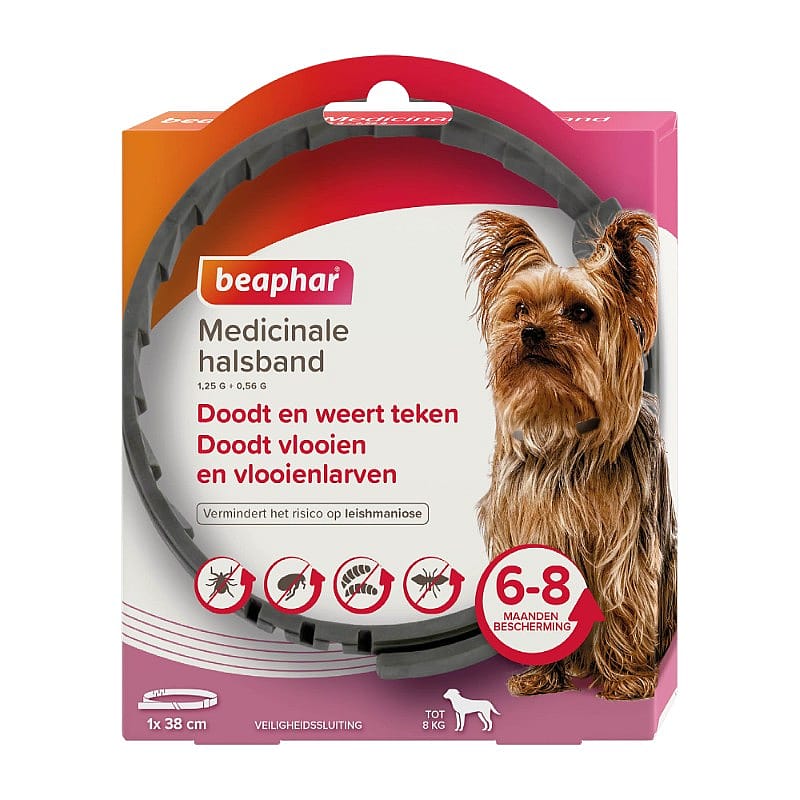halsband, kobbel, dog, anti-teken, 6-8 maanden