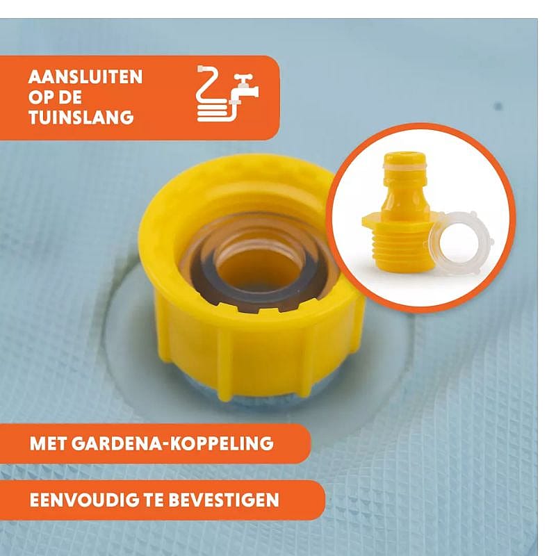 tuinslang, koppeling, gardena, fitting, geel