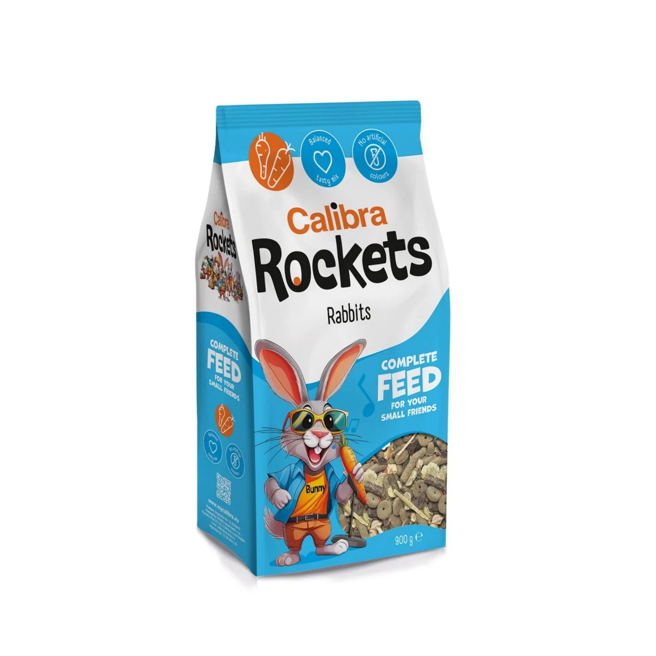 Rabbits voeding, Konijnen pellets, Verpakkingszak, 900 g, Felle verpakking