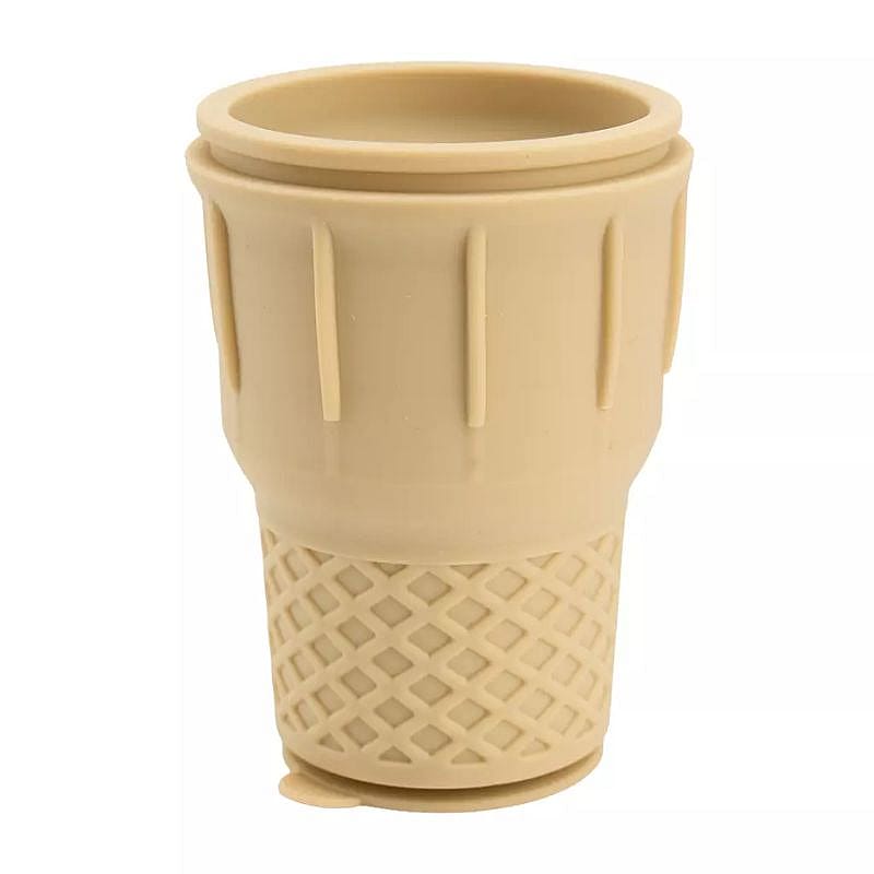 reusable cup, koffie mok, reismok, silicone glas, beige kleur