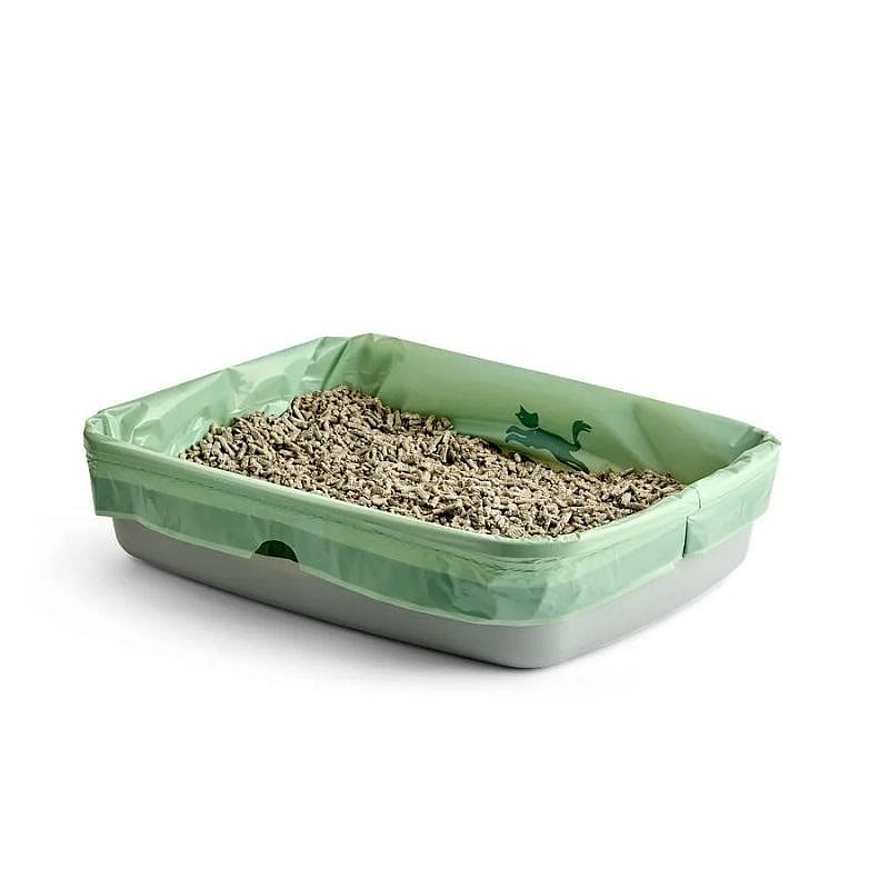 kattenbak, baskorrels, plasticbak, groen, kristal