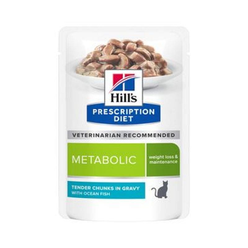 Hill's Prescription Diet Metabolic Weight loss & Maintenance Kattenvoer met Tonijn 12 x 85 gram maaltijdzakjes - Vis