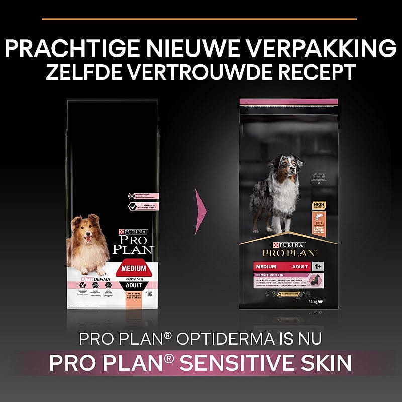 Purina Pro Plan Medium Adult Sensitive Skin Zalm Hondenvoer 14 kg