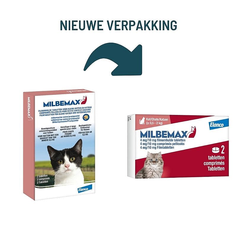 kattenmedicatie, milbemax, tabletten, katten, parasietbestrijding