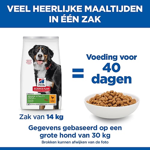 Hill's Science Plan Senior Vitality Large Breed Mature Adult 6+ Hondenvoer Kip & Rijst
