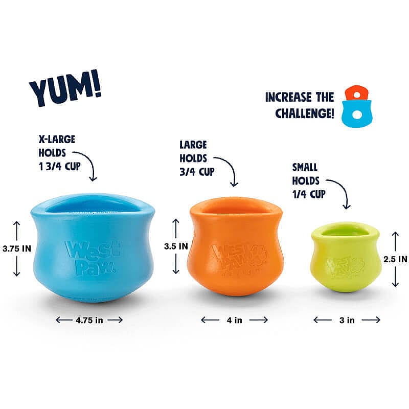 West Paw Zogoflex Toppl Traktatie Puzzel Hond Large - Aqua Blauw