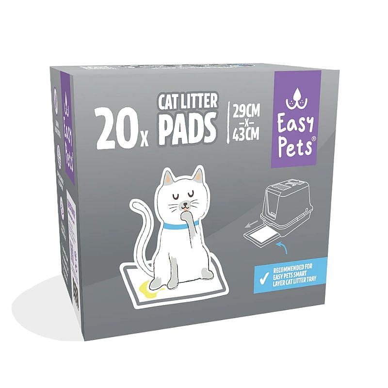 kattenbak, kattenklets pad, litter pads, 20 stuks, grijze doos