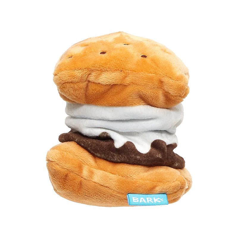 plush, dog toy, ice cream, sandwich, brown