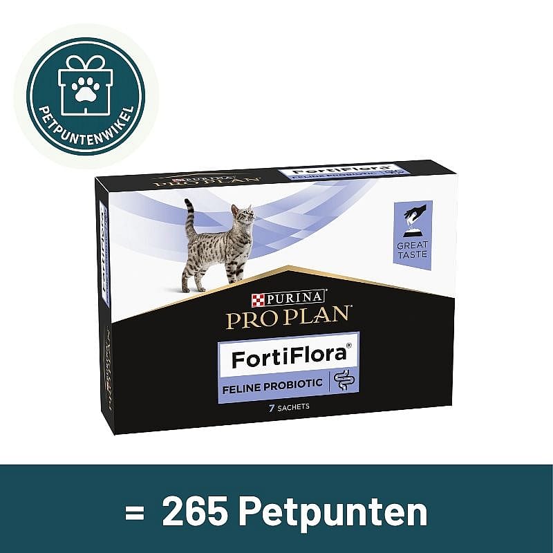feline probiotic, katten supplement, sachet doos, Purina Pro Plan, FortiFlora