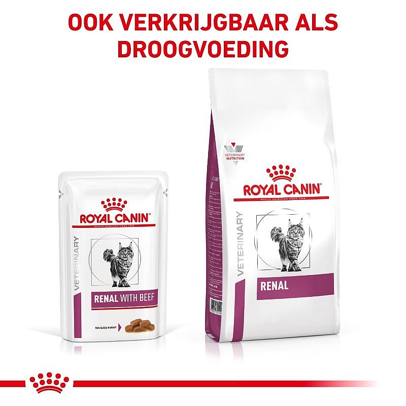 Royal Canin Renal Kat 12 x 85 gram maaltijdzakjes - Rund