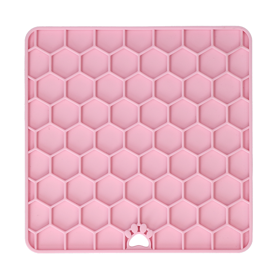 Eat Slow Live Longer Honeycomb Lick Mat Roze