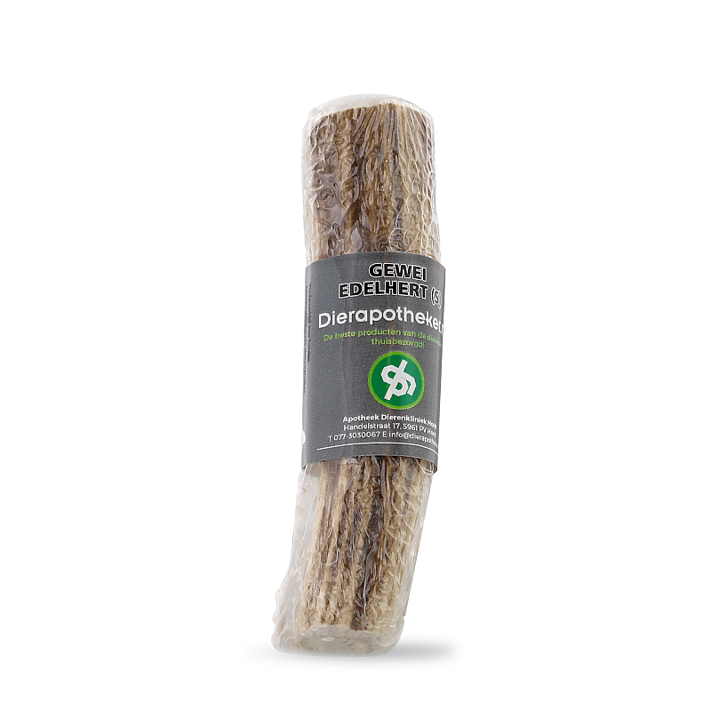 Dierapotheker Edelhert Gewei Kauwsnack Hond S - circa 9 cm