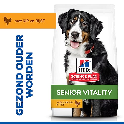 Hill's Science Plan Senior Vitality Large Breed Mature Adult 6+ Hondenvoer Kip & Rijst