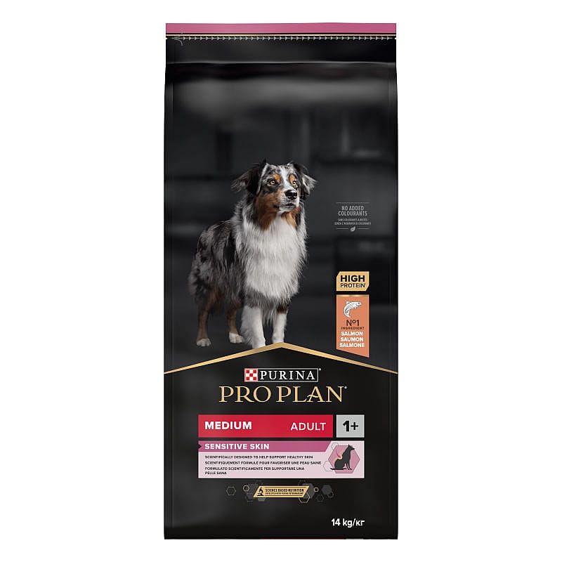 Purina Pro Plan Medium Adult Sensitive Skin Zalm Hondenvoer 14 kg