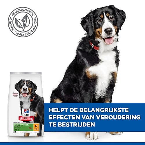 Hill's Science Plan Senior Vitality Large Breed Mature Adult 6+ Hondenvoer Kip & Rijst