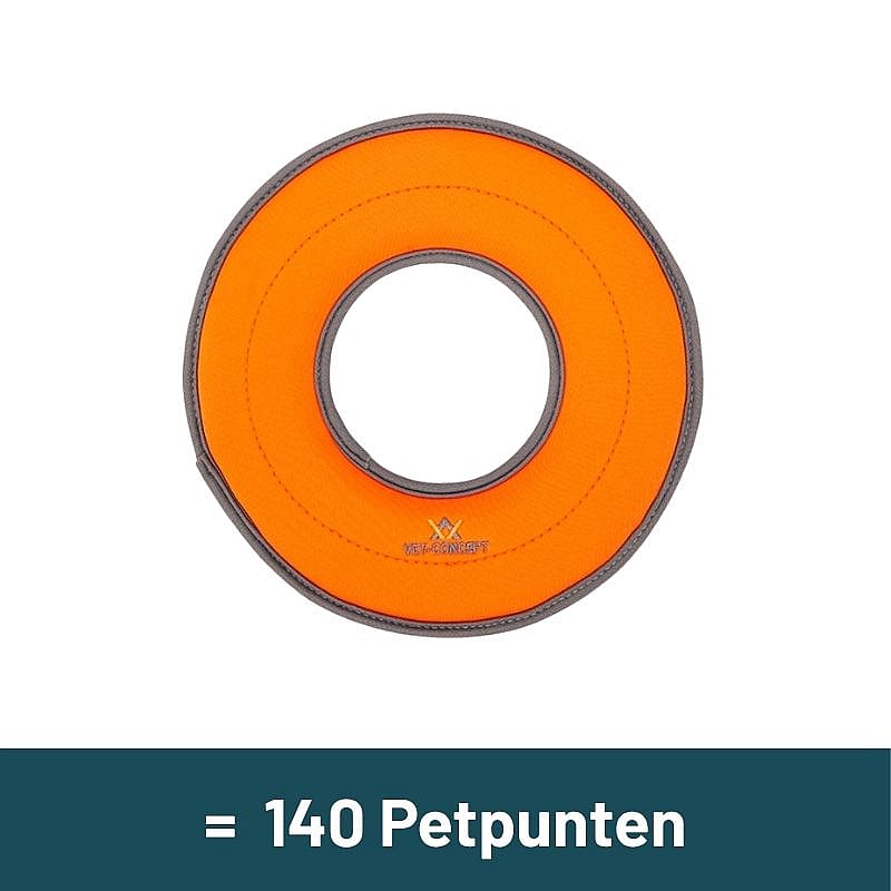 oranje, hondenhalsband, ronde vorm, leer, geverfd/gestikt