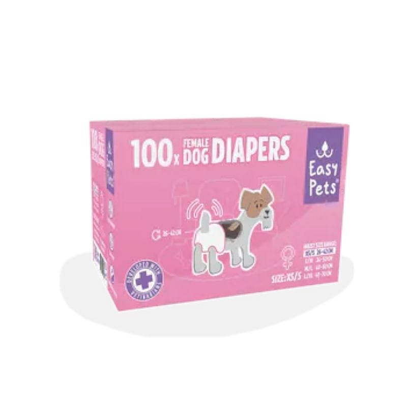 100x100, diapers, pets, pink box, dog diaper