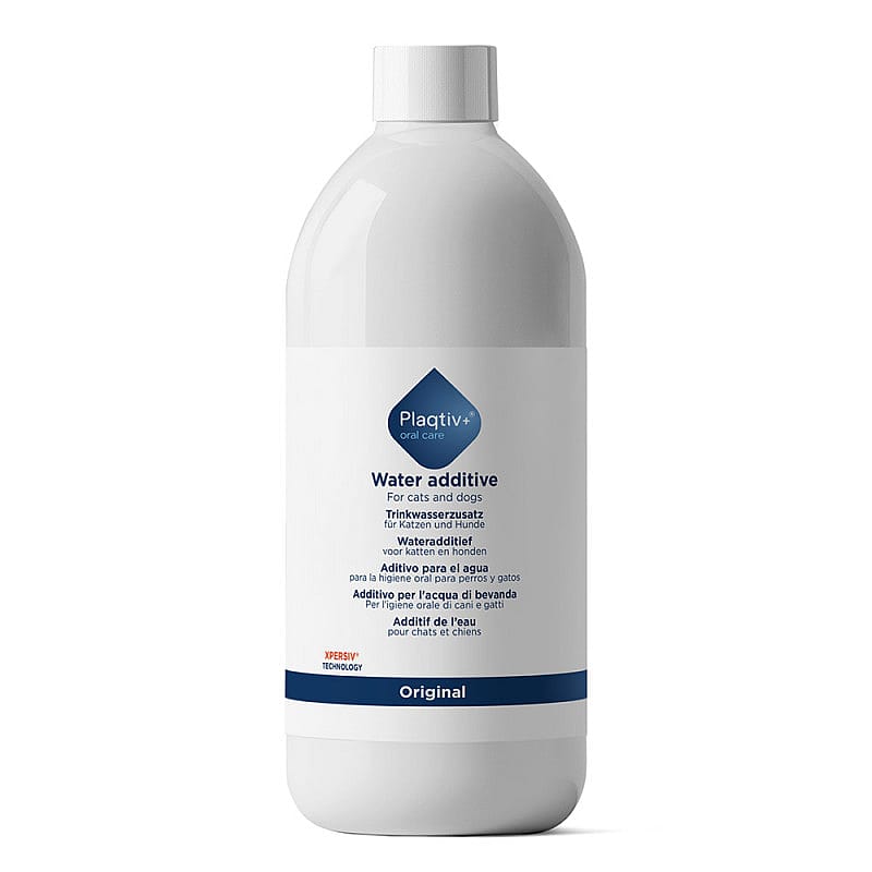 water additive, oral care, kat en hond, witte fles, vloeibare oplossing