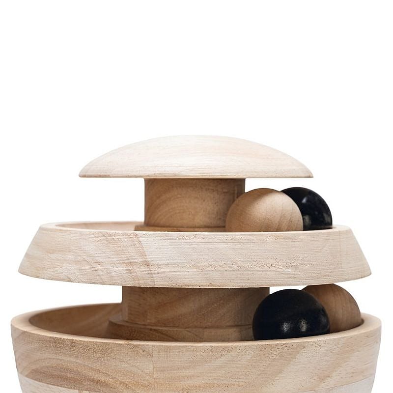 hout, balansbal, stenen, sokkel, toren