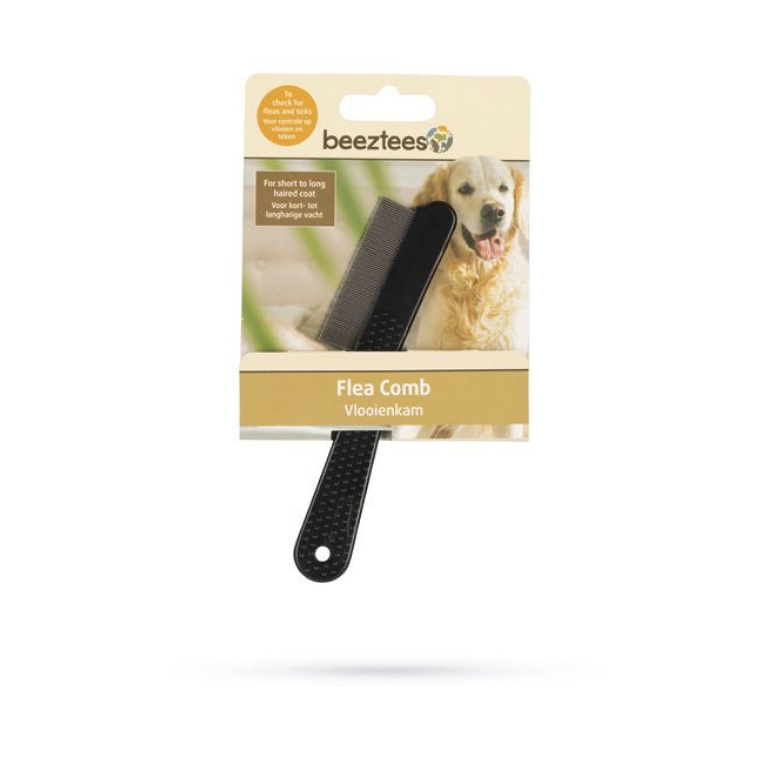 flea comb, dog grooming, borstel kam, zwart handvat, huisdierverzorging