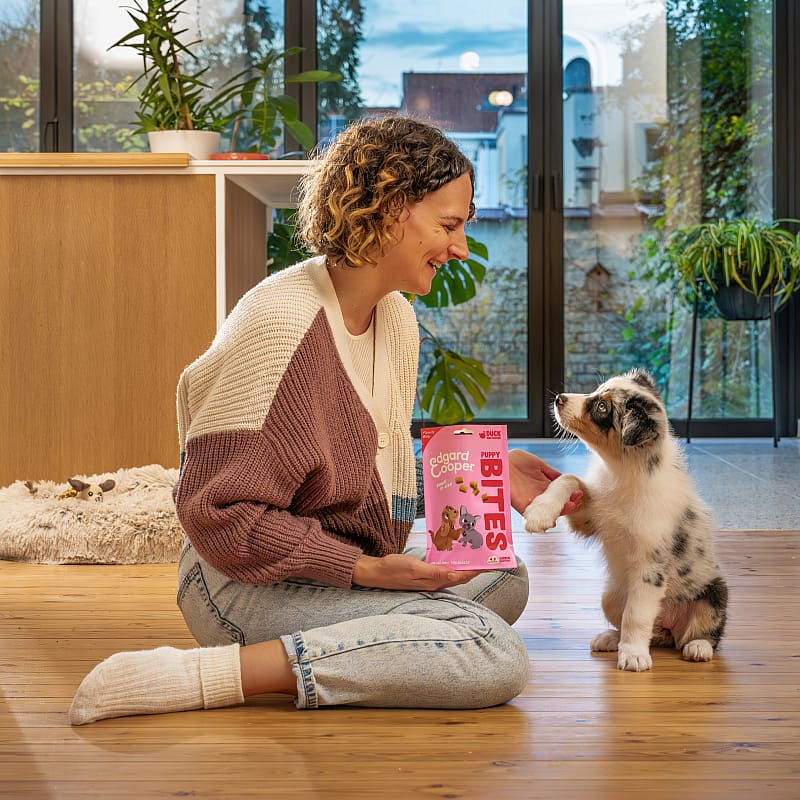 Edgard & Cooper Puppy Bites Eend & Kip Small - 120 gram