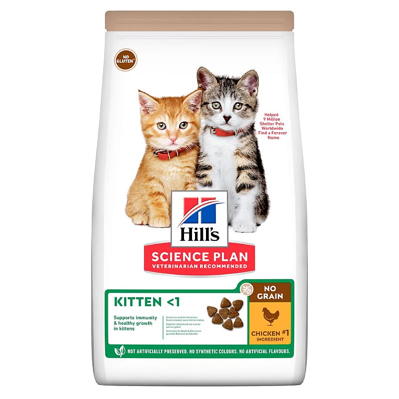 Hill's Science Plan Kitten No Grain Kattenvoer met kip 1.5 kg Hill's Science Plan Kitten No Grain Kattenvoer met kip 1.5 kg