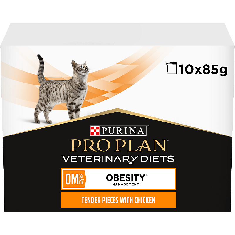 Purina Pro Plan Veterinary Diets Feline OM Obesity Management Kattenvoer CiG Kip - 10 x 85 gram