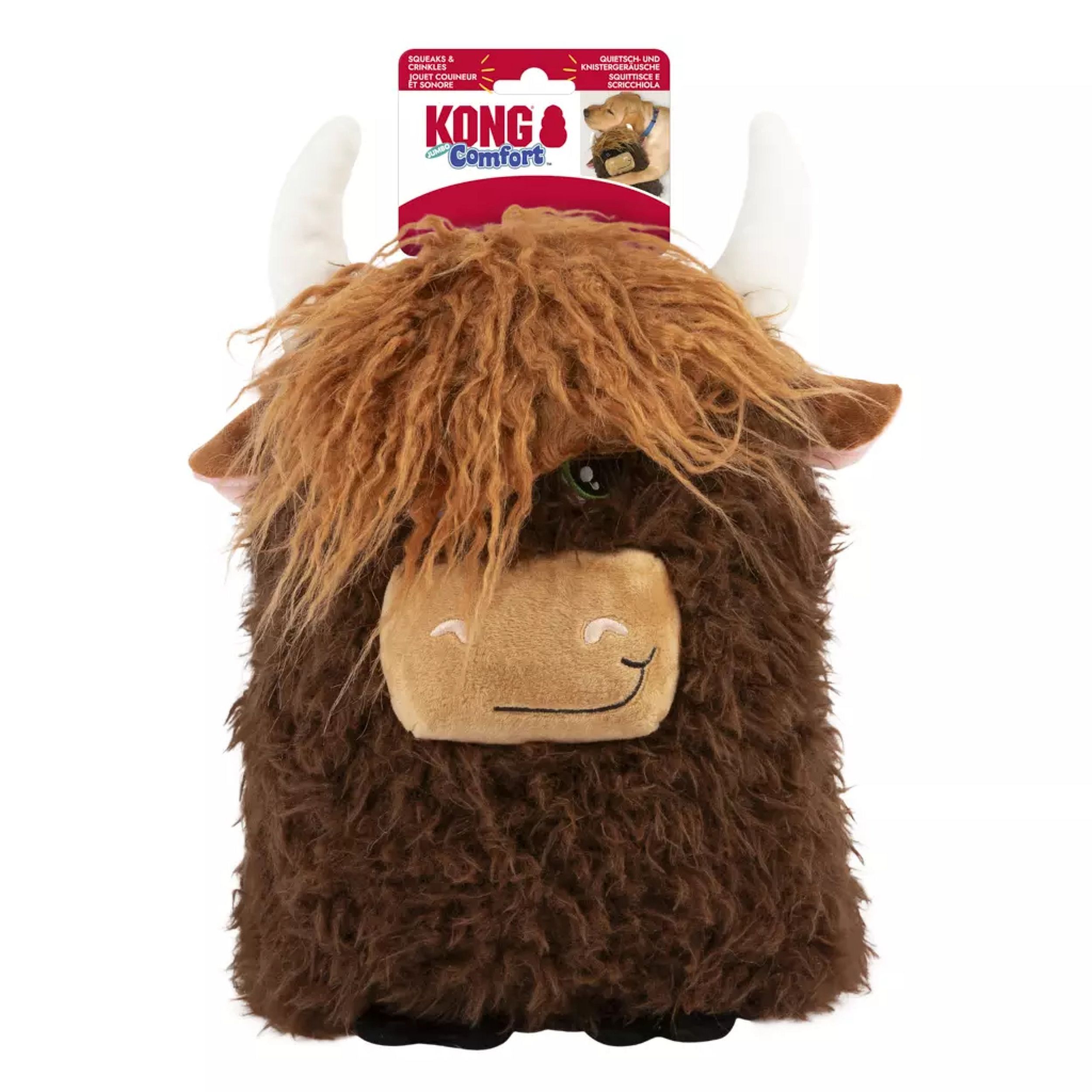 KONG Comfort Jumbo Highland Cow Assorted XL Hond
