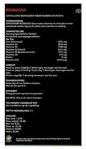 Synovium Red en Gold Vitaminen Mineralen Paard