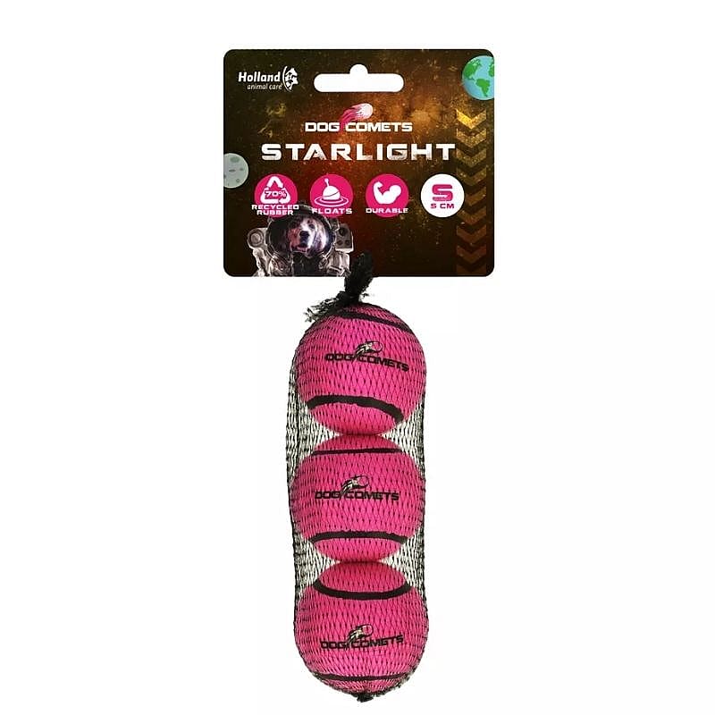 dog toys, pink balls, netting, durable, starlight