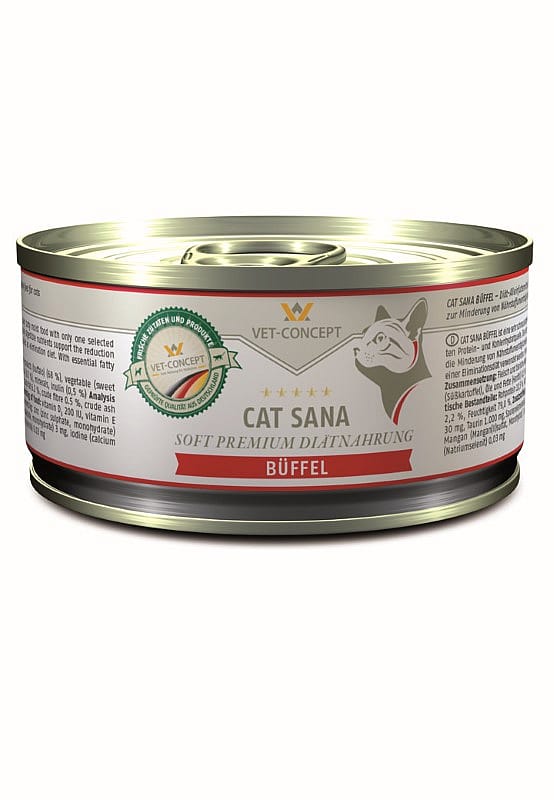 Vet-Concept Sana Buffel Kattenvoer Natvoer 6 x 100 gram blikjes