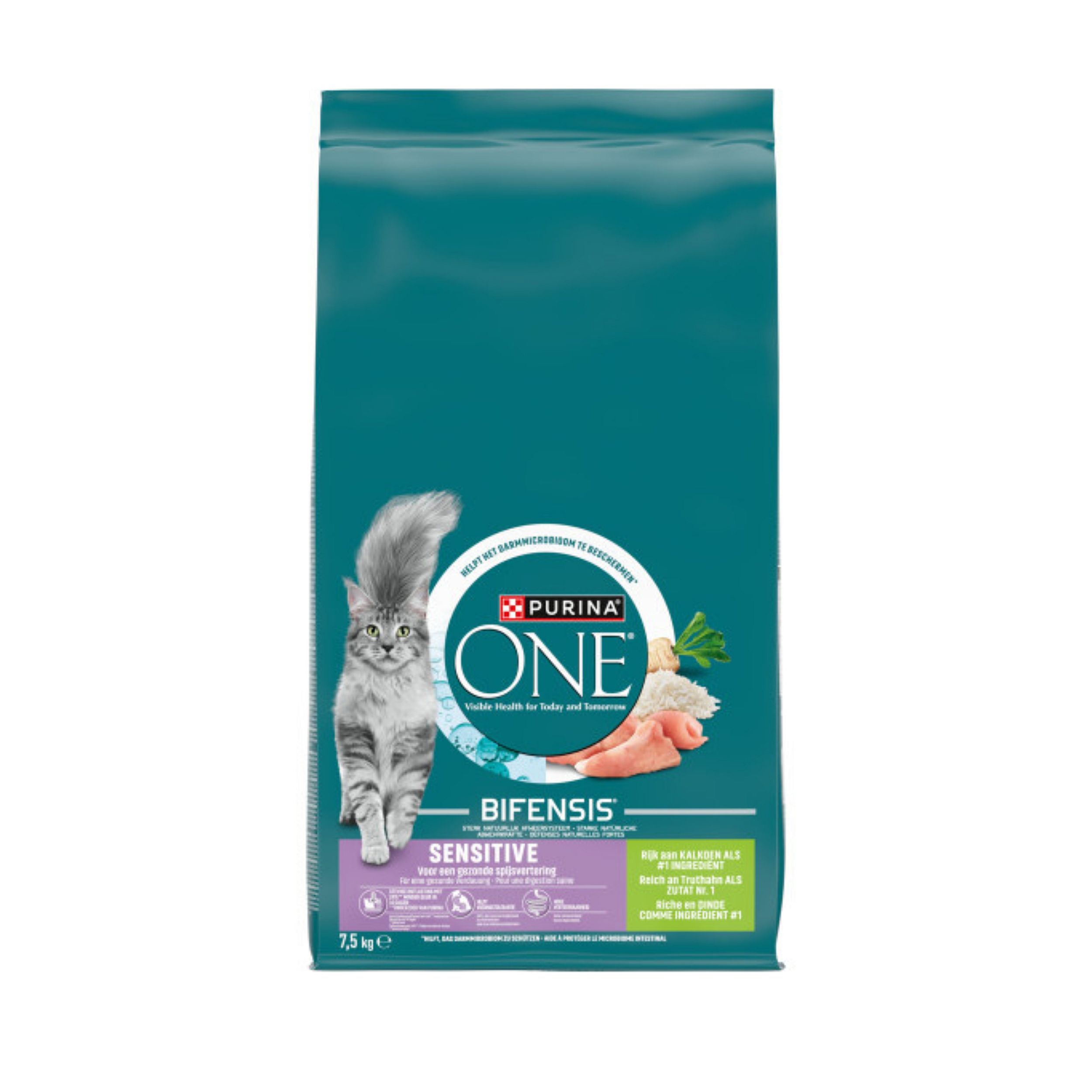 Purina One Sensitive Adult Kat 7,5 kg kalkoen & rijst