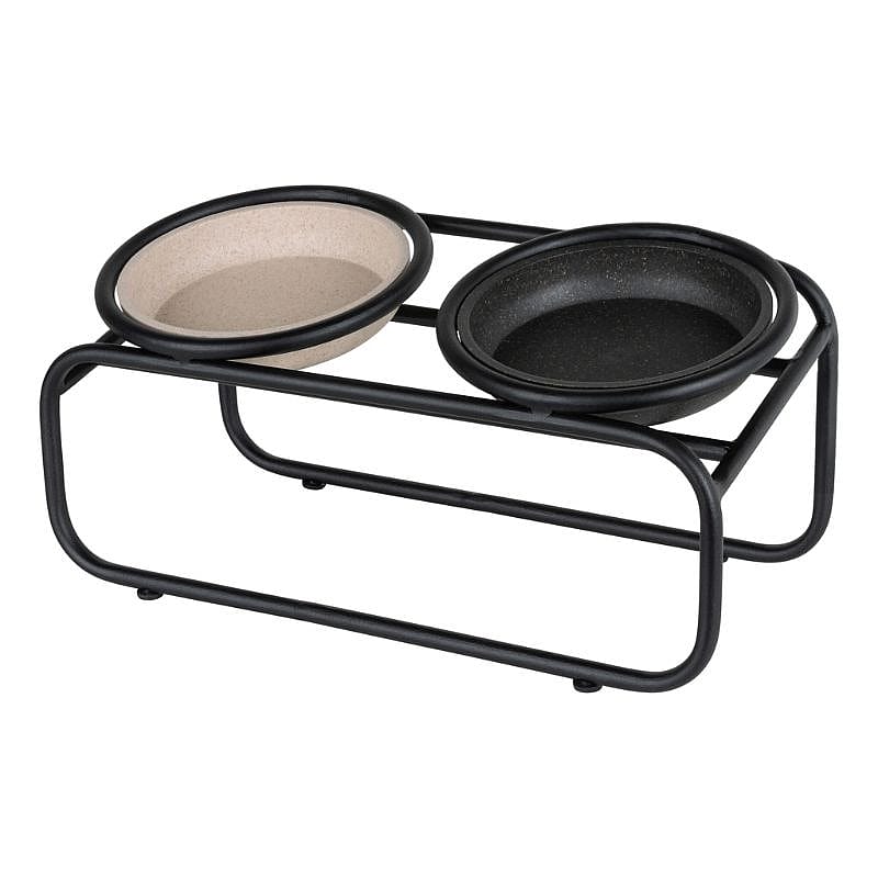 District 70  BUTLER Voerbakstandaard Kat Zwart