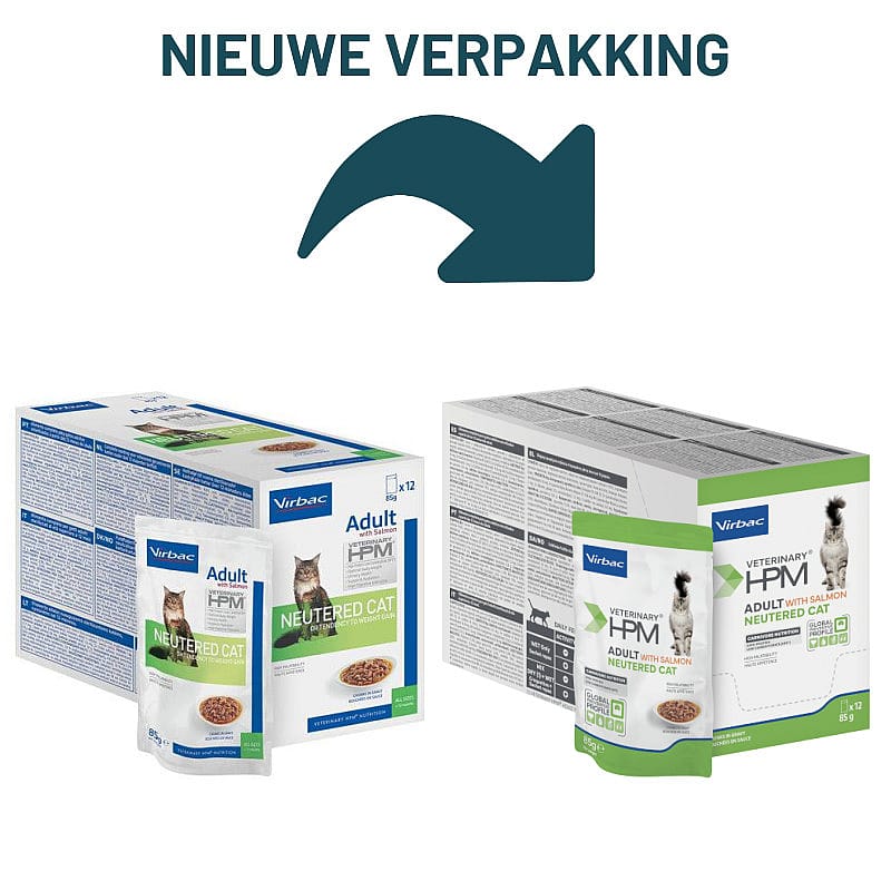 HPM Cat Adult Neutered Zalm 12 x 85 gram