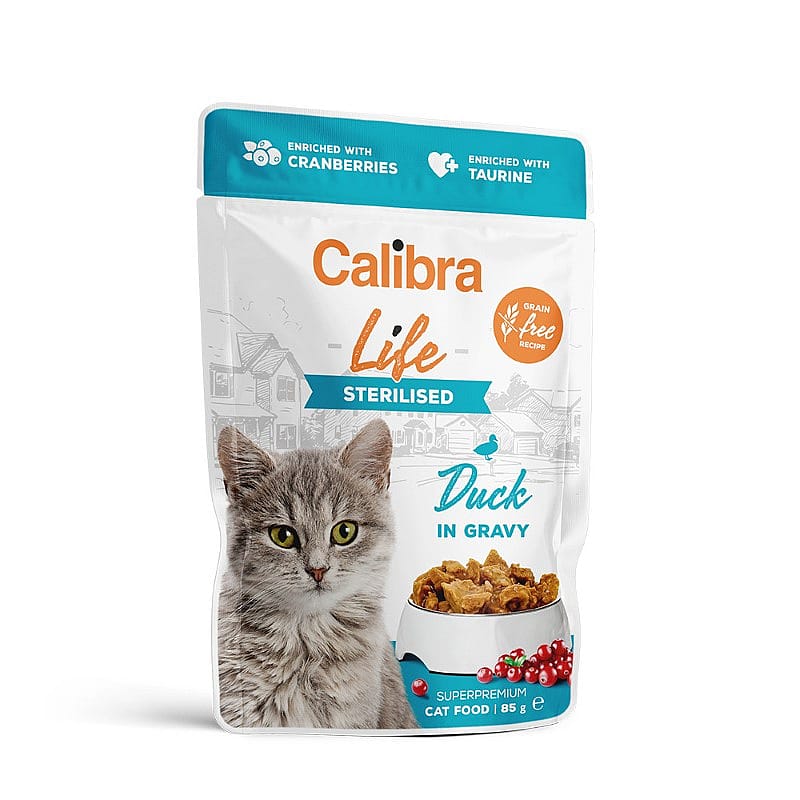Calibra Kat Life Sterilised Zakjes 28 x 85 gram Eend
