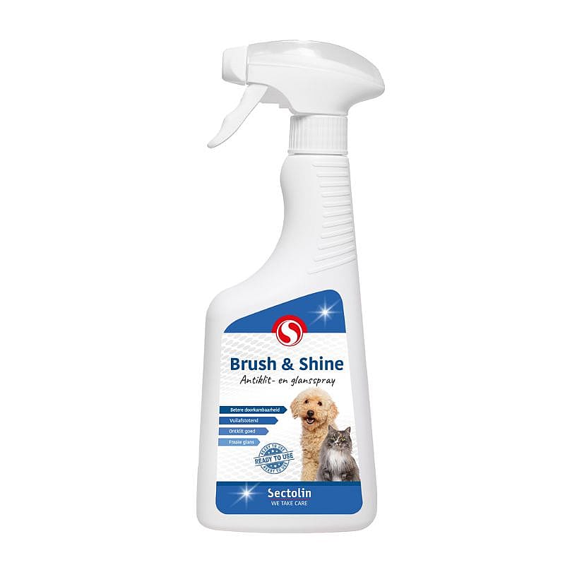 reinigingsspray, glansspray, borstel & shine, huisdier, antiklitkoppelen?