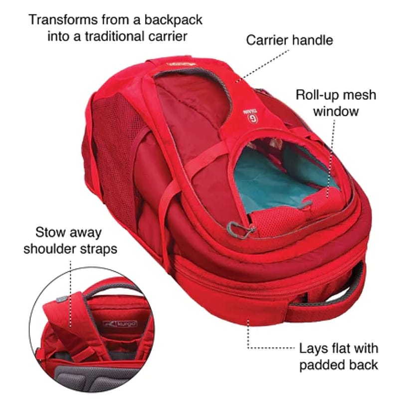 Kurgo G-Train Pack Rugzak Hond Chili Red