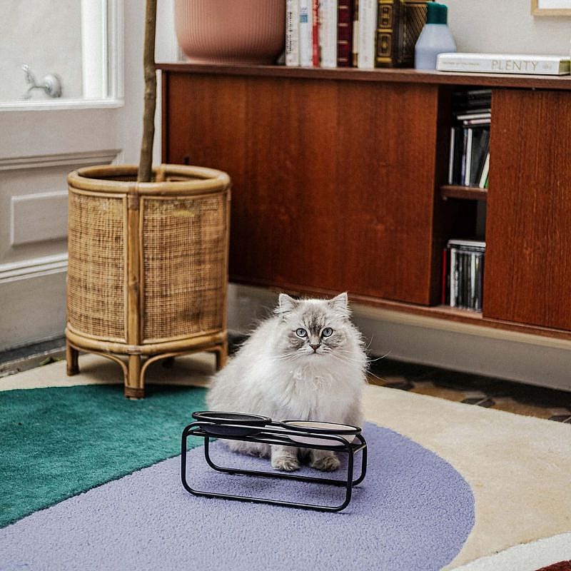 District 70  BUTLER Voerbakstandaard Kat Zwart