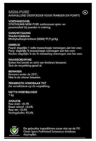 Synovium MSM Pure Spier Pees Paard 1 kg