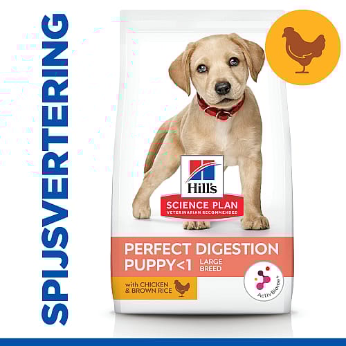 Hill's Science Plan Perfect Digestion Large Puppyvoer Kip & Rijst 14.5 kg