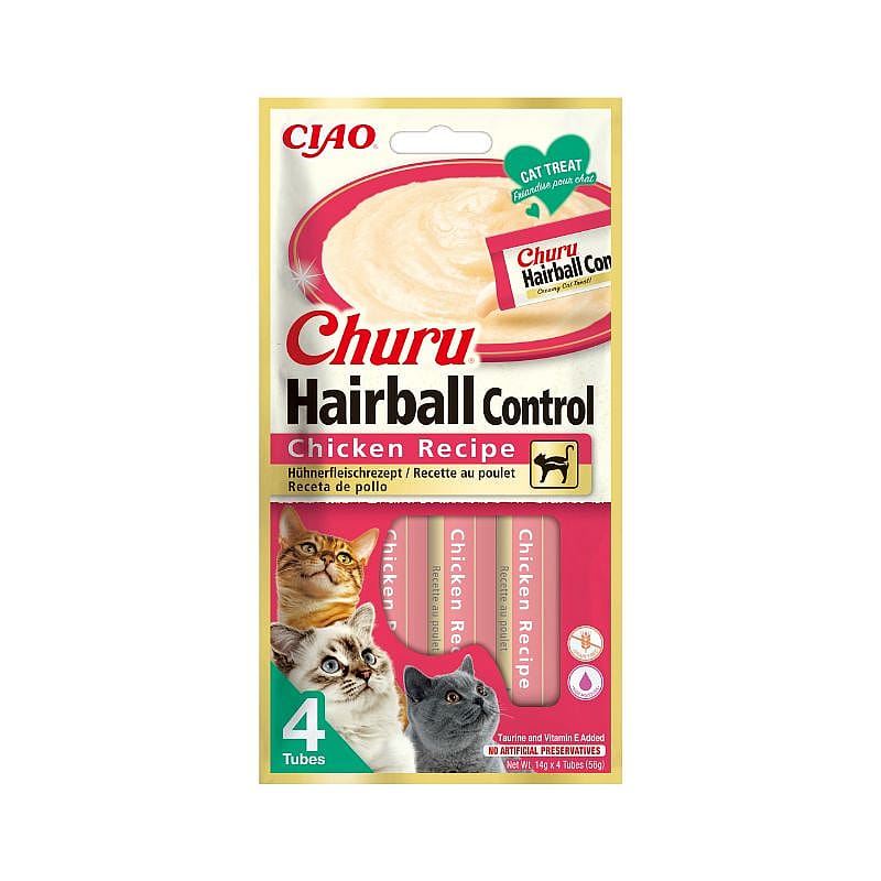 Churu Hairball Control Vloeibare Snacks 4 Stuks Kip