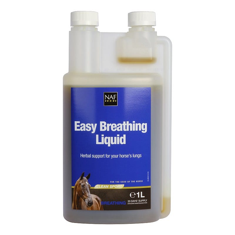 NAF Easy Breathing Liquid 1 liter – Dagelijks luchtwegensupplement voor paarden