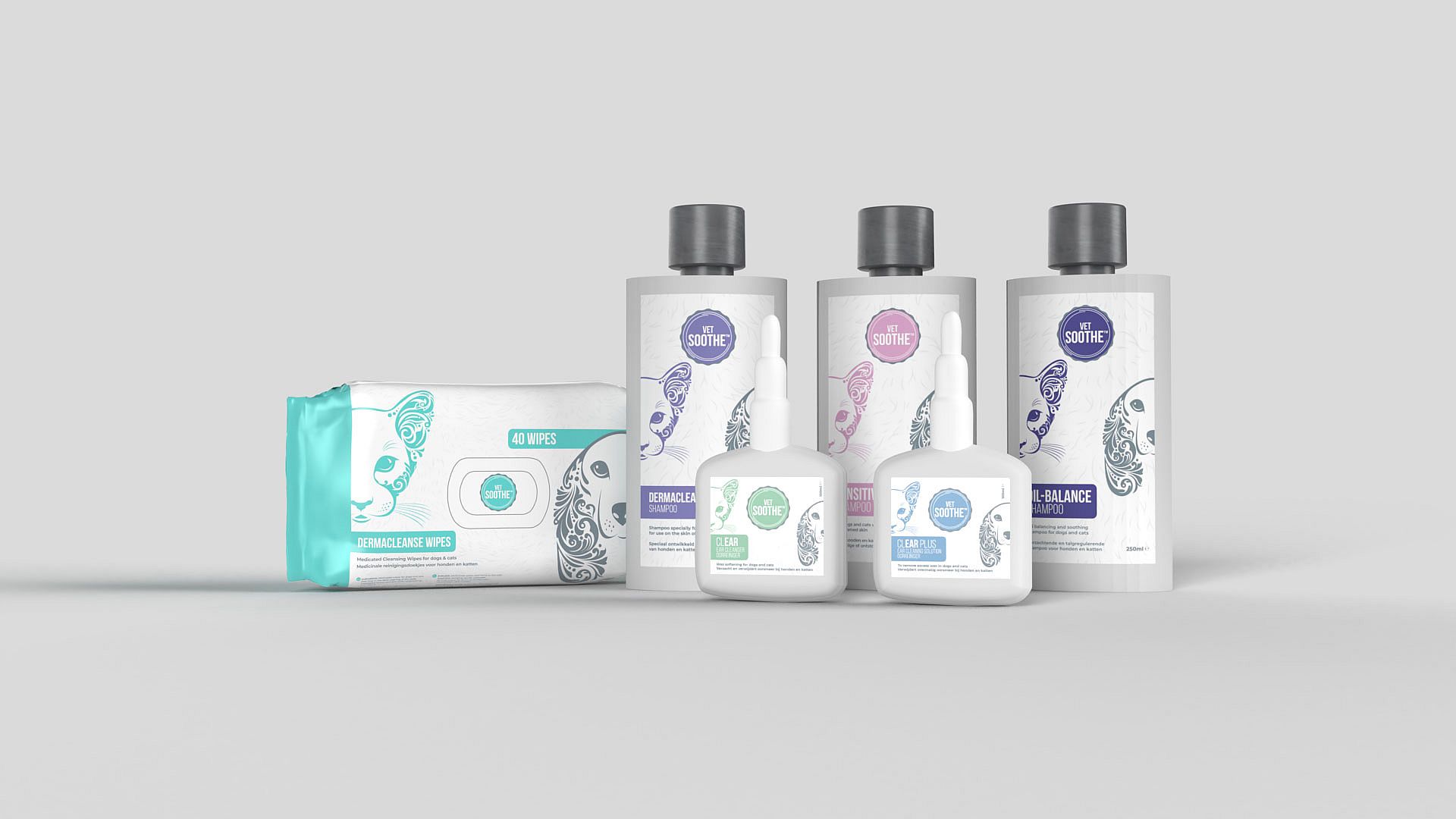 VetSoothe Dermacleanse Wipes Hond Kat