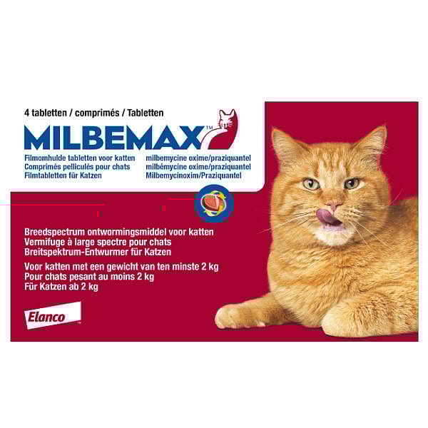 Milbemax Grote Kat Ontwormingstabletten 4 tabletten