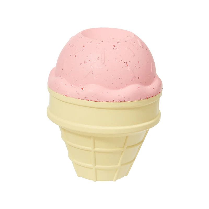 ijs, conus, soft-serve, roze, toetje