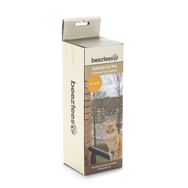 Beeztees Kattennet voor Balkon Transparant Kat 4 x 3 meter