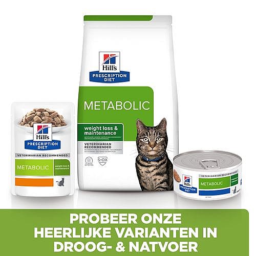 Hill's Prescription Diet Metabolic Weight & Diabetes Management Kattenvoer met Kip 24 x 156 gram blikjes